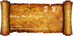 Reha Melánia névjegykártya